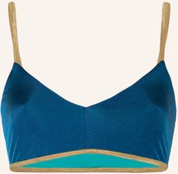 Mymarini Bustier-Bikini-Top Shine Zum Wenden blau