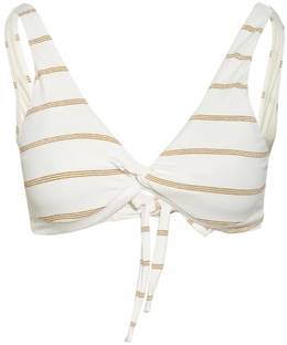 Pilyq Bralette-Bikini-Top Golden Stripe weiss