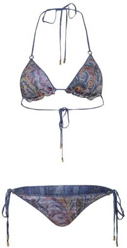 Etro Triangel-Bikini Ischia blau