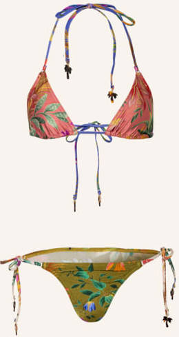 Zimmermann Triangel-Bikini Tropicana gruen