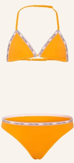 Calvin Klein Triangel-Bikini Logo Tape orange