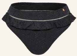 Beachlife High-Waist-Bikini-Hose Black Embroidery schwarz