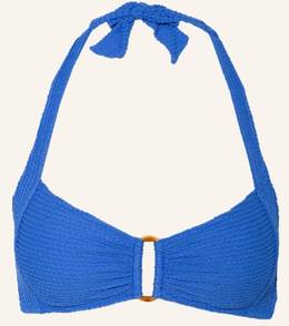 Watercult Neckholder-Bikini-Top Sustainable Solids blau