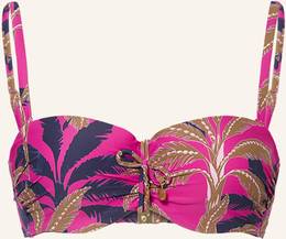 Cyell Bandeau-Bikini-Top Palm Springs mit Schmuckperlen pink