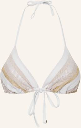 Max Mara Beachwear Triangel-Bikini-Top Astrid mit Glitzergarn weiss