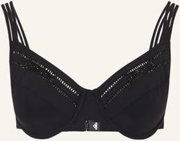 Maryan Mehlhorn Bügel-Bikini-Top Ouverture mit Schmucksteinen schwarz