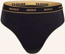 Hugo High-Waist-Bikini-Hose Sparkling schwarz