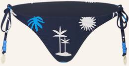 Seafolly Triangel-Bikini-Hose La Palma mit Schmuckperlen blau
