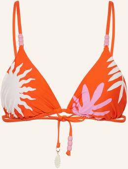Seafolly Triangel-Bikini-Top La Palma mit Schmuckperlen orange