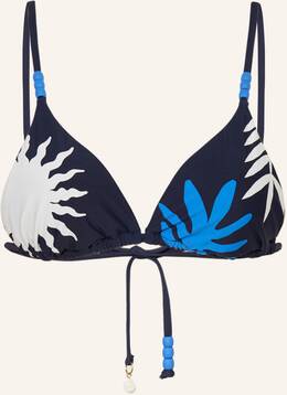 Seafolly Triangel-Bikini-Top La Palma mit Schmuckperlen blau