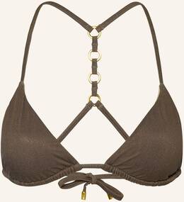 Pq Triangel-Bikini-Top Lucaya Chain mit Glitzergarn braun