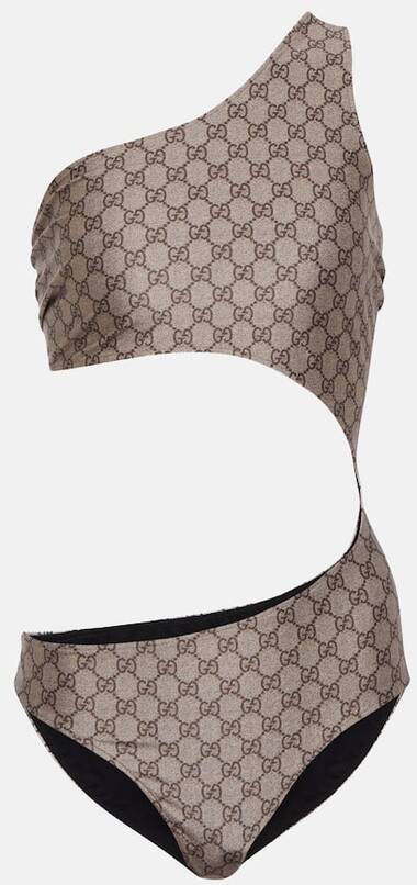 Gucci One-Shoulder-Badeanzug GG mit Cut-out